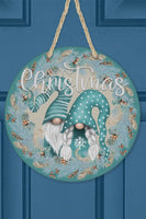 Merry Christmas Gnome Door Hanger Wall Sign