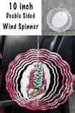 Red Snowy Barn and Truck Christmas Wind Spinner