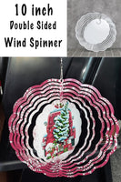 Pink Let it Snow Leop Trees Christmas Wind Spinner