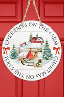 Christmas on The Farm Snow Door Hanger