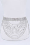 Fringe Rhinestone Curtain Belt