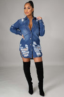 SEXY DENIM JACKET DRESS