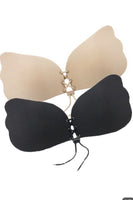 Lace-up adhesive bra