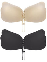 Lace-up adhesive bra