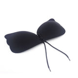 Lace-up adhesive bra