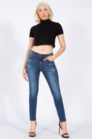 Turtleneck Crop Top Shirt Short Sleeve