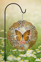 Gold Butterfly Leopard Spring Wind Spinner