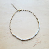 Genuine Pearl Necklace w/ Gold Chain Accent