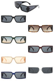 Rectangle Retro Square Wrap Around Sunglasses