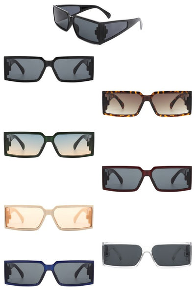 Rectangle Retro Square Wrap Around Sunglasses