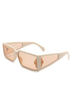 Rectangle Retro Square Wrap Around Sunglasses