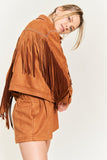 Suede studded fringe jacket JJO5009