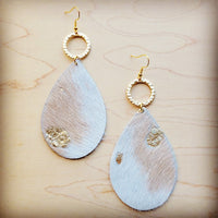 Teardrop Earrings Mixed Metallic w/ Gold Hoop