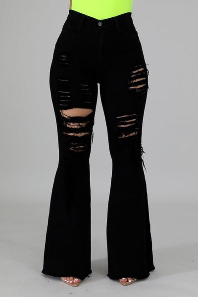 Torri Bell Bottom Jean in Black Made In: USA