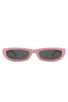 Rectangle Retro Slim Tinted Narrow Sunglasses