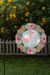 Flamingo Floral Garden Wind Spinner