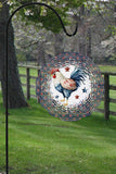 Patriotic USA America Rooster Garden Wind Spinner