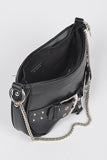 Vegan Leather Convertible Studded Shoulder Bag