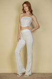 Strapless Corset Top & Flare Pants Set