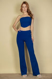 Strapless Corset Top & Flare Pants Set