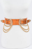 Double Buckle Metallic Stretch Belt