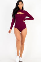 Front Cutout Long Sleeve Bodysuit