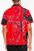 Mens Collared Print Button Down