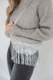 Metallic Removable Fringe Western Style Hip Bag