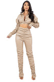 SEXY PU LEATHER 2PC PANTS SET