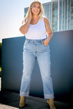 PLUS SIZE - HIGH RISE STRAIGHT JEANS