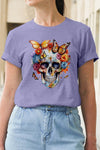 Vintage Skull Butterflies Graphic T-Shirt