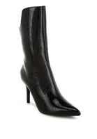 Kultrus Croco Stiletto Heel Mid-Calf Boots