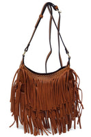 Fringe Hobo Crossbody Bag