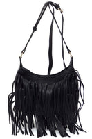 Fringe Hobo Crossbody Bag