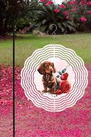 Valentine's Day Dachshund Garden Wind Spinner