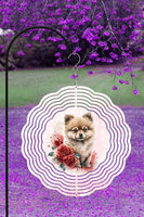 Valentine's Day Pomeranian Garden Wind Spinner