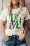 Mardi Gras Skeleton Love Graphic Tee