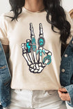 Western Skeleton Concho Rings Graphic T Shirts