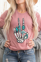 Western Skeleton Concho Rings Graphic T Shirts