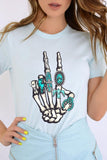 Western Skeleton Concho Rings Graphic T Shirts