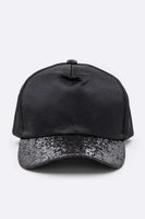 Glitter Brim Satin Cap