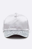 Glitter Brim Satin Cap