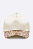 Glitter Brim Satin Cap