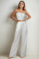 Bustier Cami Top & Slant Straight Pants