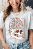 Floral Skull Graphic T Shirts