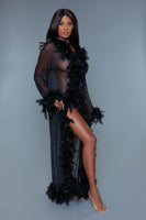 Glamour Boa Feather Trim Robe