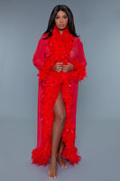 Glamour Boa Feather Trim Robe