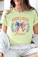 Bow America Needs Jesus Graphic T Shirts