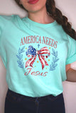 Bow America Needs Jesus Graphic T Shirts