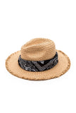 Bandana Convertible Fringe Straw Hat